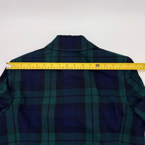 Lauren Ralph Lauren Black Watch Plaid Blazer Gold Crest Buttons Size 8 - Picture 15 of 16